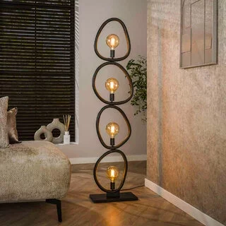 Vloerlamp Flint 4-lichts charcoal