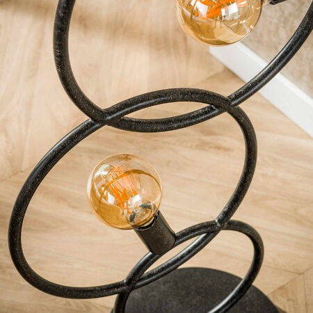 BelaLuz Modern design vloerlamp Loop 3-lichts charcoal