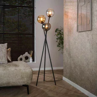Vloerlamp Poly  3-lichts charcoal