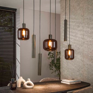 BelaLuz Moderne hotel chique hanglamp Calore 7-lichts Sienna brown