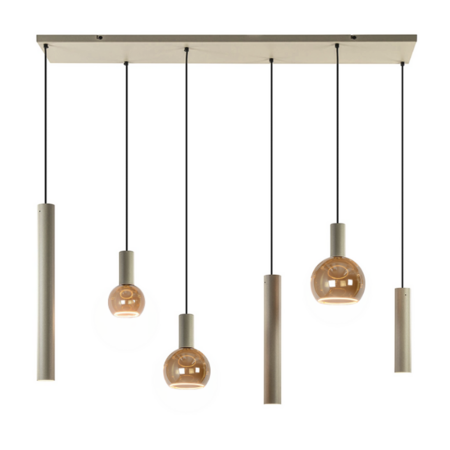 Ztahl Modern design hanglamp Riva 6-lichts Quartz