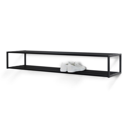 BelaLuz Modern minimalistisch schoenenrek School 120 cm zwart