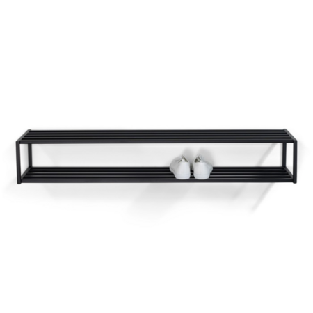 BelaLuz Modern minimalistisch schoenenrek School 120 cm zwart