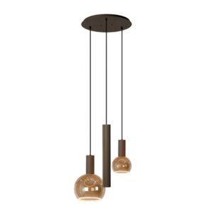 Ztahl Modern design hanglamp Riva 3-lichts Platinum Ø35 cm