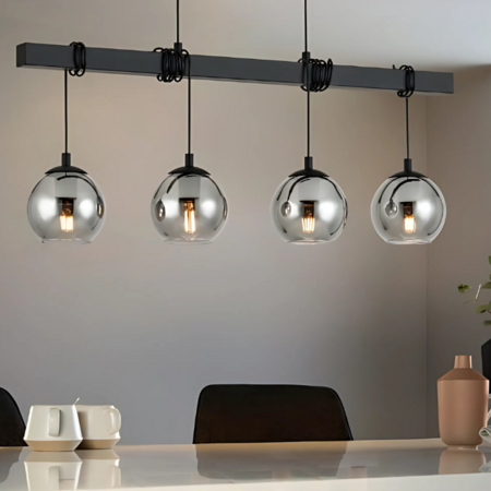 Stars of Light Modern industriële hanglamp Argallo smoke glas