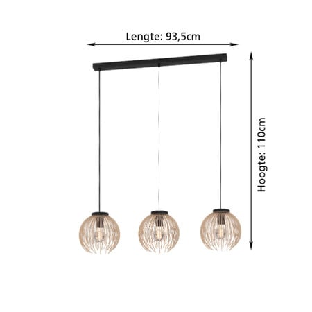 Stars of Light Modern Scandinavische hanglamp Alhabia 3-lichts zand