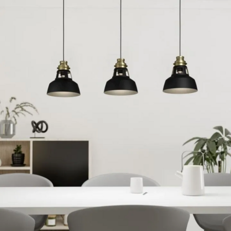 Stars of Light Industriële hanglamp Espinardo 3-lichts zwart