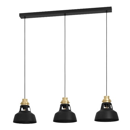 Stars of Light Industriële hanglamp Espinardo 3-lichts zwart