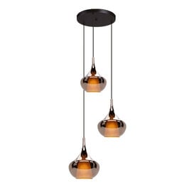 Hanglamp Almoster 3-lichts getrapt koper
