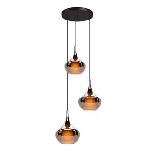 Hanglamp Almoster 3-lichts getrapt koper