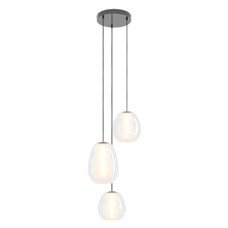 Stars of Light Modern minimalistische hanglamp Menorca 3-lichts getrapt wit