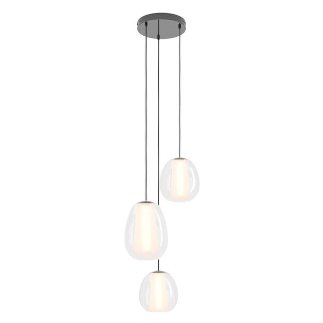 Hanglamp Menorca 3-lichts getrapt wit