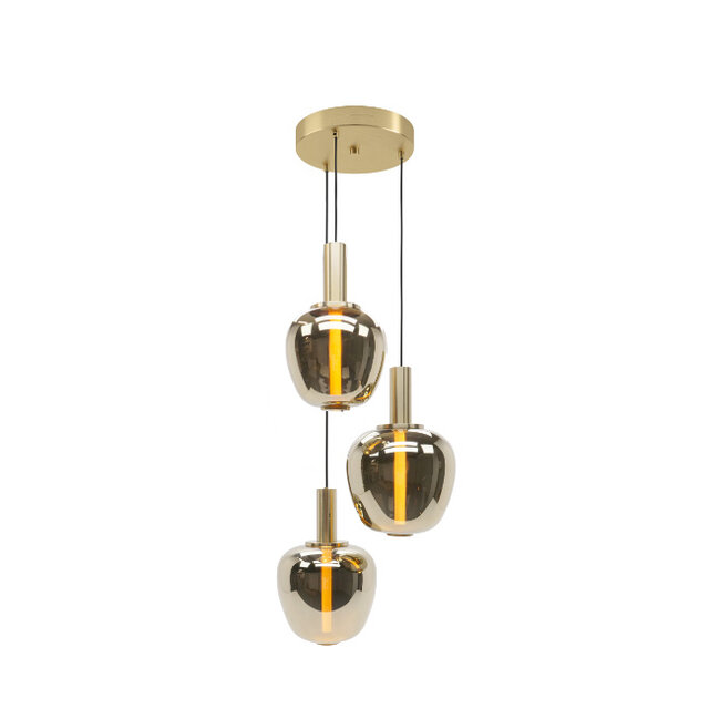 Hanglamp Fruitera 3-lichts getrapt messing