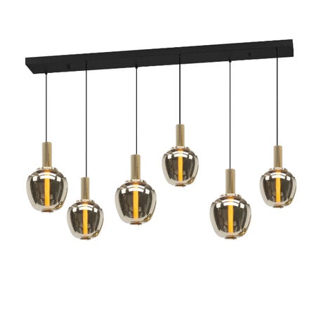 Stars of Light Moderne hotel chique hanglamp Fruitera 6-lichts messing