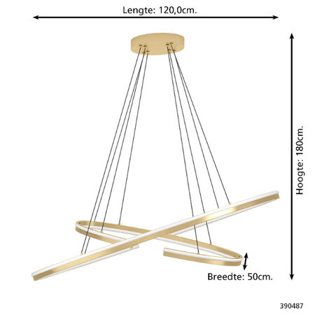 Stars of Light Moderne hotel chique hanglamp Bogado 2-ringen goud