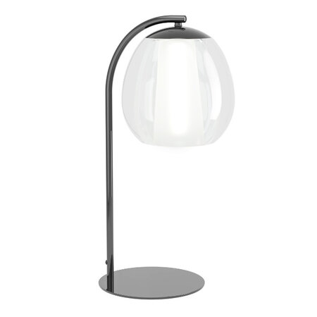 Stars of Light Moderne tafellamp Menorca 1-lichts wit glas nikkel-nero