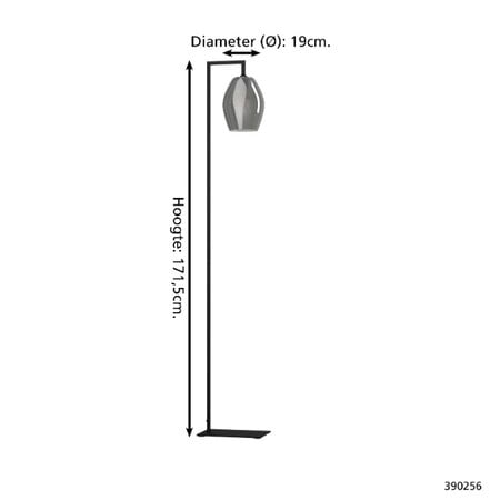 Stars of Light Moderne vloerlamp Estanys 1-lichts smoke glas