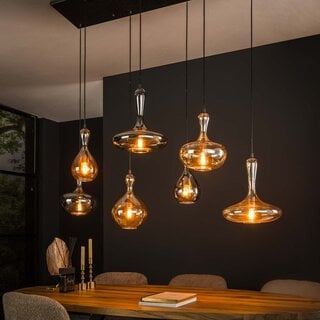 Hanglamp Wine 7-lichts amber/smoke