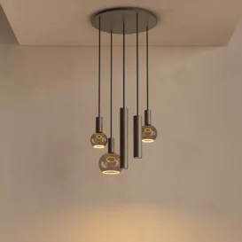 Hanglamp Riva 5-lichts Ø50 cm platinum
