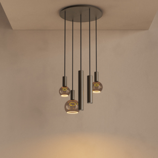Hanglamp Riva 5-lichts Ø50 cm platinum