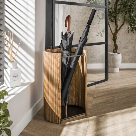 BelaLuz Modern landelijke paraplubak Drex mangohout