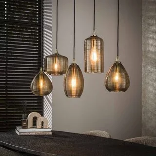 Hanglamp Warp 5-lichts amber