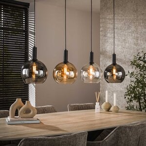 BelaLuz Moderne hanglamp Poly 4-lichts charcoal