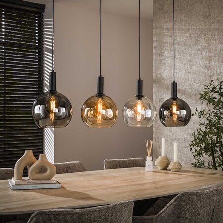 BelaLuz Moderne hanglamp Poly 4-lichts charcoal
