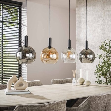 BelaLuz Moderne hanglamp Poly 4-lichts charcoal