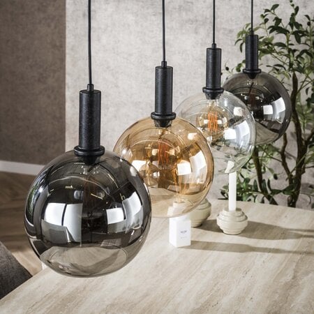 BelaLuz Moderne hanglamp Poly 4-lichts charcoal