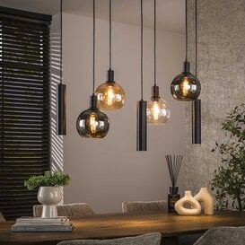 Hanglamp Poly 7-lichts charcoal met kokers