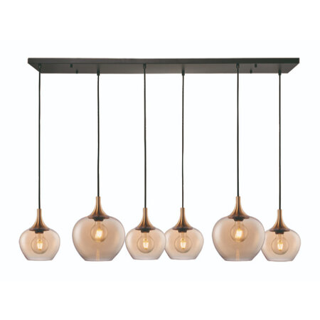 Freelight Hotel Chique hanglamp Fresu 6-lichts Brons