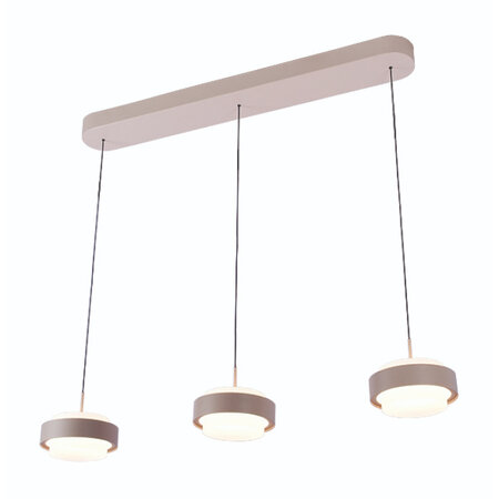 Freelight Moderne hanglamp Puleggia 3-lichts balk crème