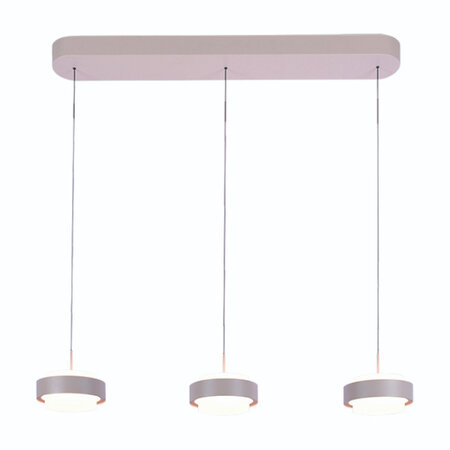Freelight Moderne hanglamp Puleggia 3-lichts balk crème