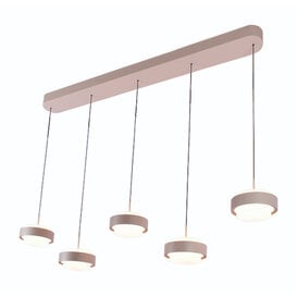 hanglamp Puleggia 5-lichts balk crème