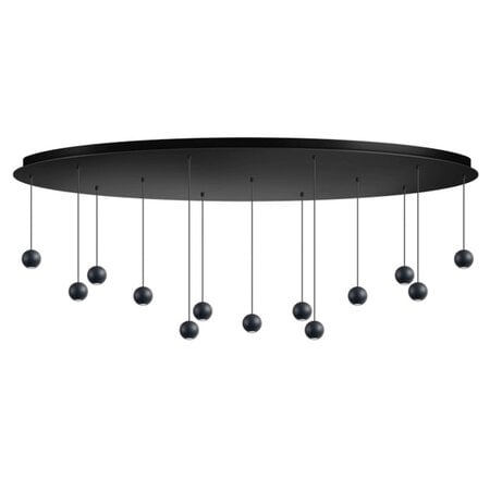 ETH Moderne Design hanglamp Grace 13-lichts ovaal zwart
