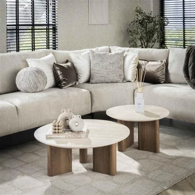Salontafel Romano 2-set travertinlook