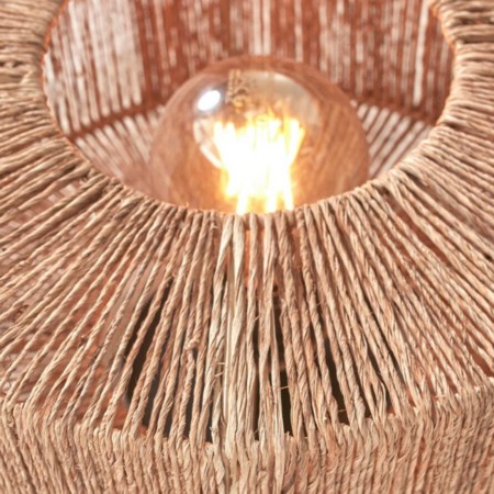 GOOD & MOJO Landelijke Ibiza stijl vloerlamp Iguazu 1-lichts naturel met juten kap