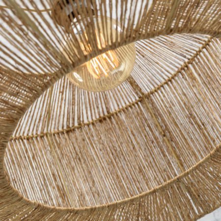 GOOD & MOJO Landelijke Ibiza stijl hanglamp Iguazu 1-lichts jute naturel Ø60 cm