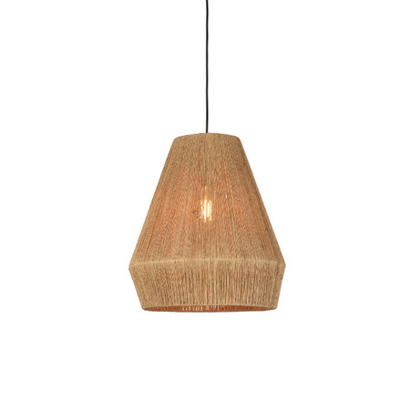 GOOD & MOJO Landelijke Ibiza stijl hanglamp Iguazu 1-lichts jute naturel Ø40 cm taps