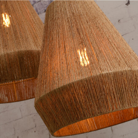 GOOD & MOJO Landelijke Ibiza stijl hanglamp Iguazu 1-lichts jute naturel Ø40 cm taps