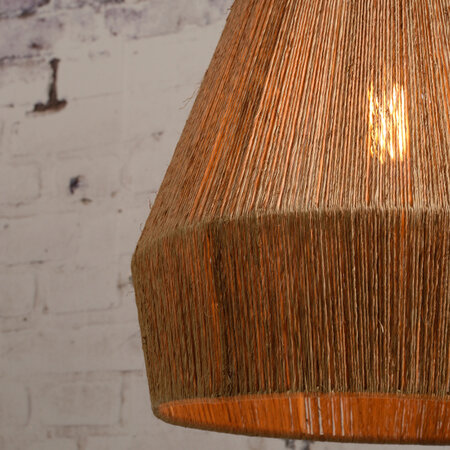 GOOD & MOJO Landelijke Ibiza stijl hanglamp Iguazu 1-lichts jute naturel Ø40 cm taps
