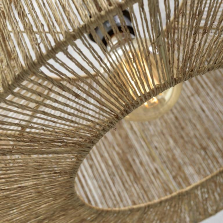 GOOD & MOJO Landelijke Ibiza stijl hanglamp Iguazu 1-lichts jute naturel Ø50 cm