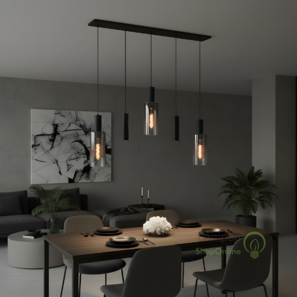 Moderne LED hanglamp Lux Circle Black