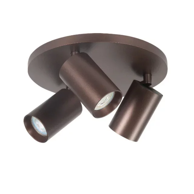 Opbouwspot Mila 3-lichts rond choco