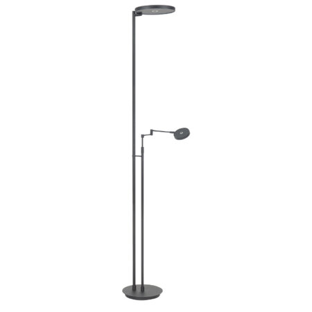 Highlight Moderne vloerlamp Vienna uplighter met leeslamp zwart