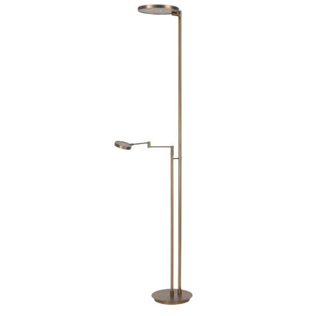 Uplighter Vienna met leeslamp brons