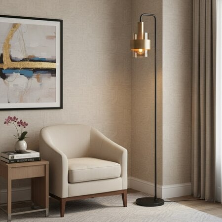 Highlight Modern hotel chique vloerlamp Marrone 1-lichts brons