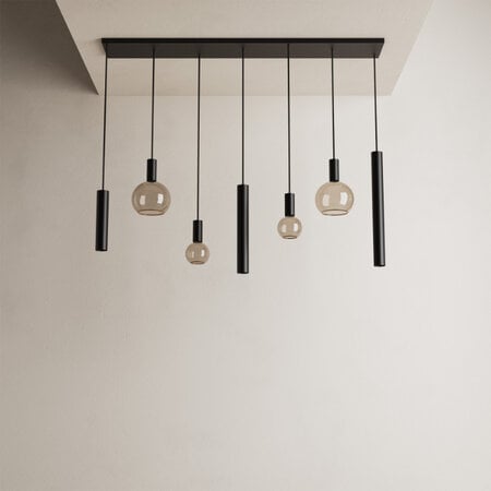 Ztahl Moderne hanglamp Riva 7-lichts zwart