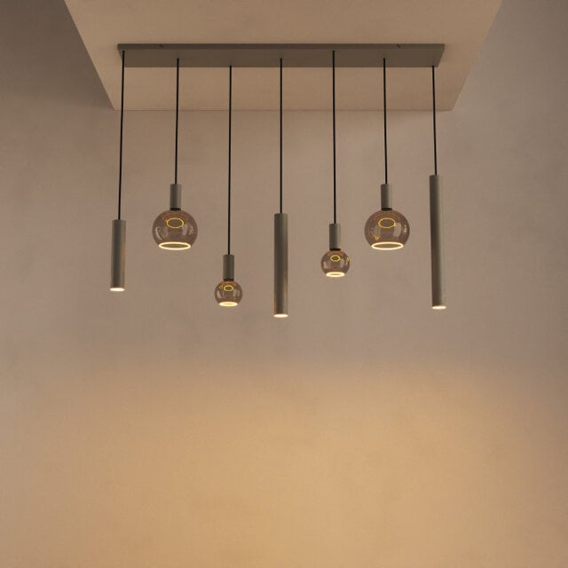 Hanglamp Riva 7-lichts Quartz
